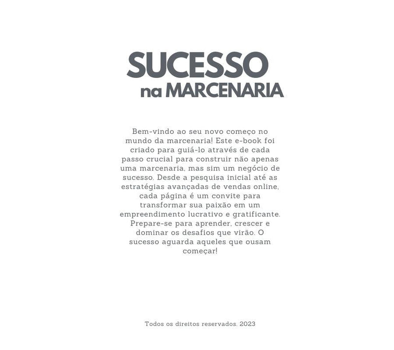 E-Book Como Montar uma Marcenaria de Sucesso