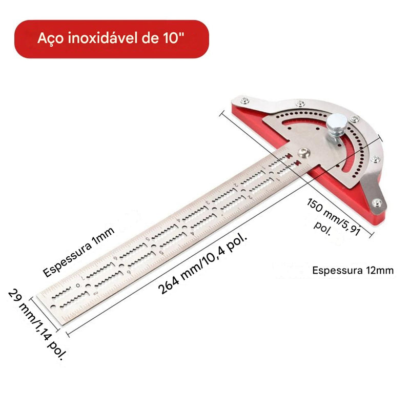 Régua Transferidor Multiângulo