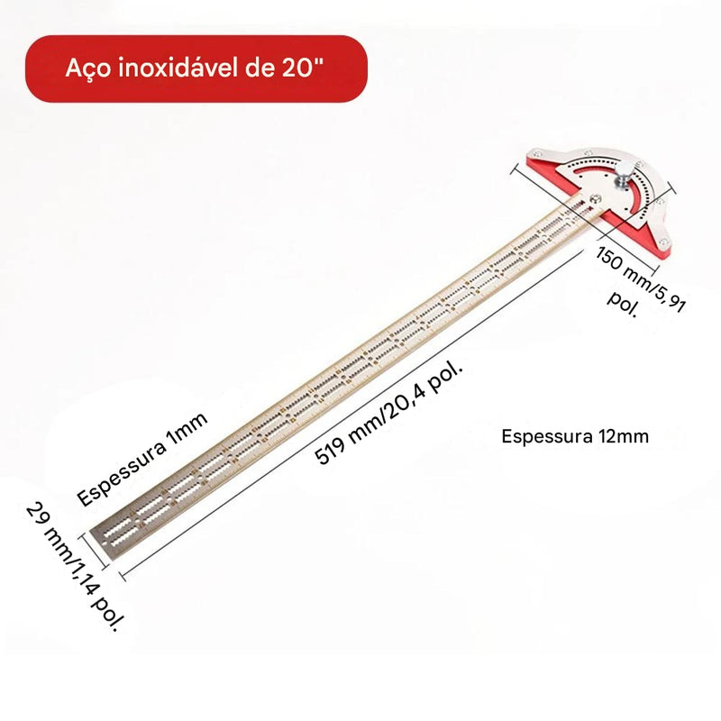 Régua Transferidor Multiângulo