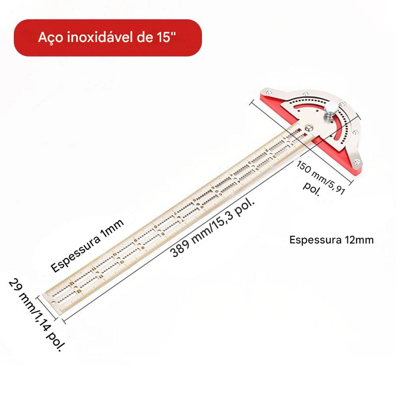 Régua Transferidor Multiângulo