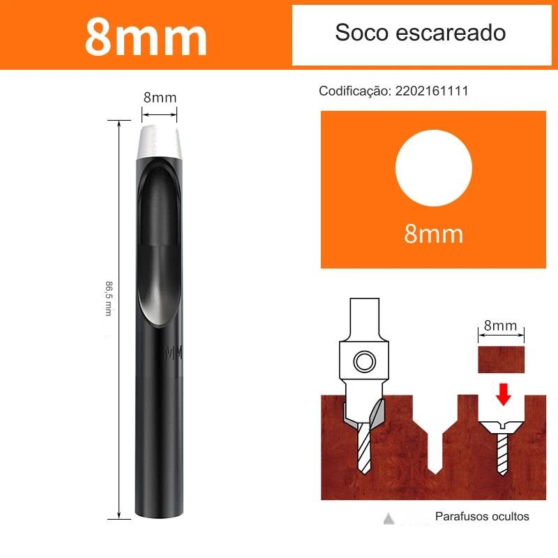 Kit Escareador 8 e 10mm Com Perfurador Para Tapa furos