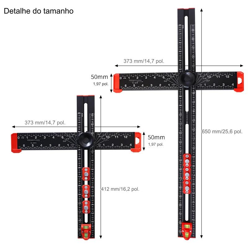 Régua Esquadro de Alumínio Pro Black