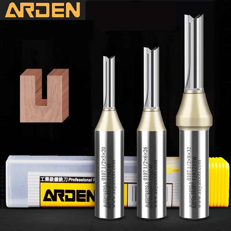 Fresa Reta 6,35mm Arden CNC TCT – Haste 1/4" para MDF, Compensado e Aglomerado