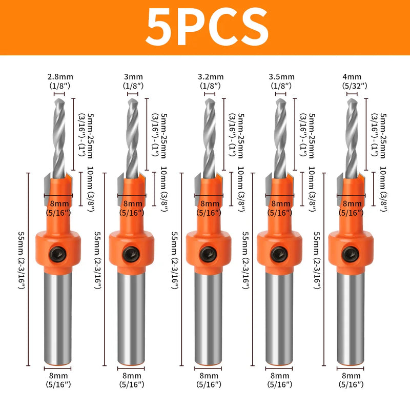 8mm Simple Countersink Kit 6pcs