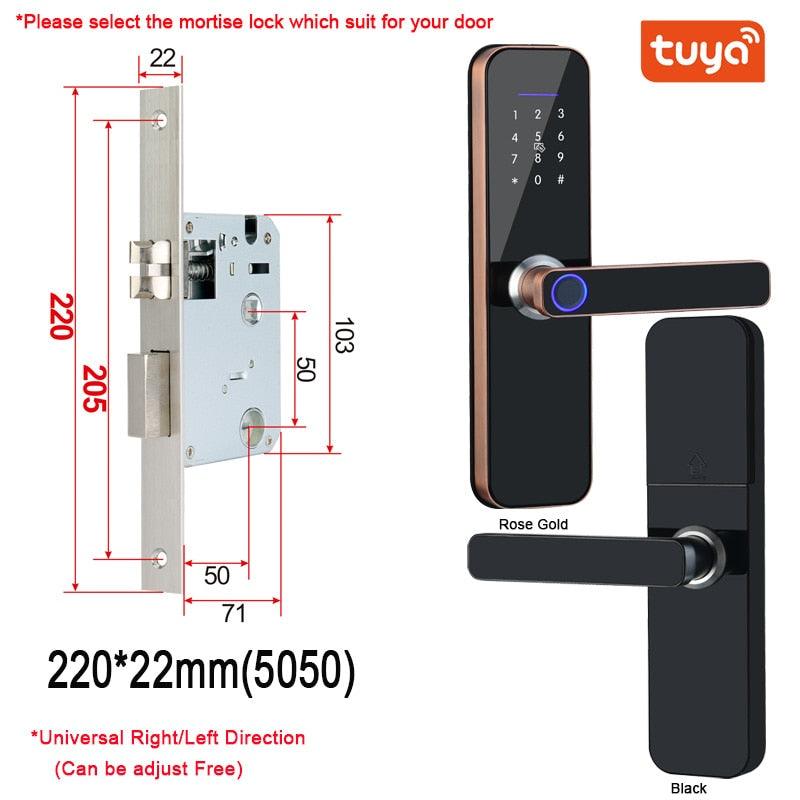 Fechadura eletrônico wifi com impressão digital biométrica/cartão inteligente/senha/chave de desbloqueio/usb carga de emergência - JoinerStore