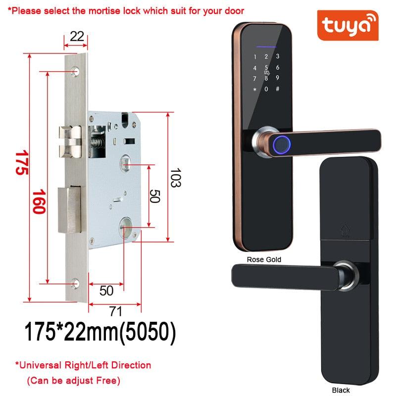 Fechadura eletrônico wifi com impressão digital biométrica/cartão inteligente/senha/chave de desbloqueio/usb carga de emergência - JoinerStore